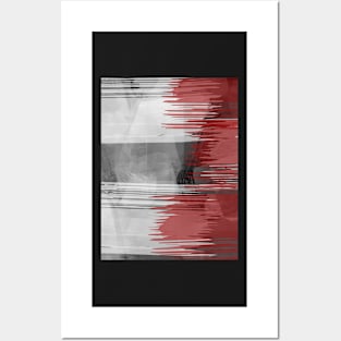 Chaos Gray Red Abstract Art Digital Painting Posters and Art